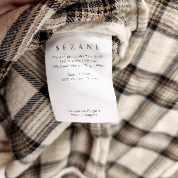 SEZANE Angela Shirt Ruffle Blouse Button Up Viscose Wool Size 38 - MEDIUM - Picture 7 of 10